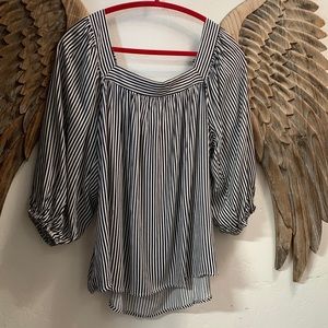 Andre by unit black and white blouse